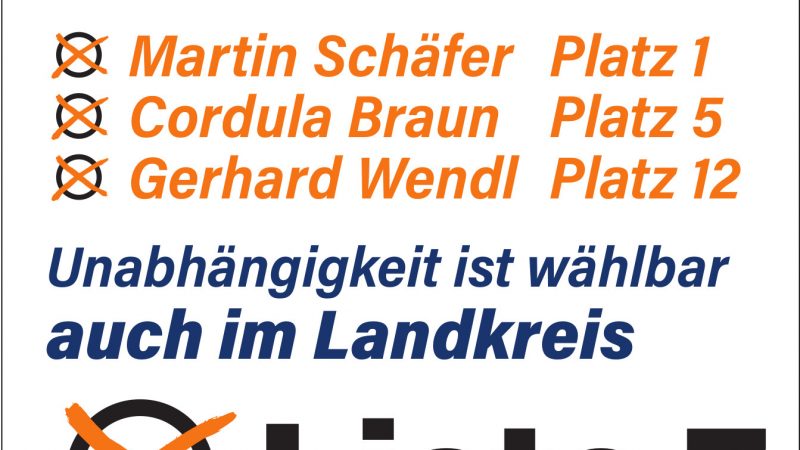 Unabhänigkeit ist wählbar – auch im Landkreis