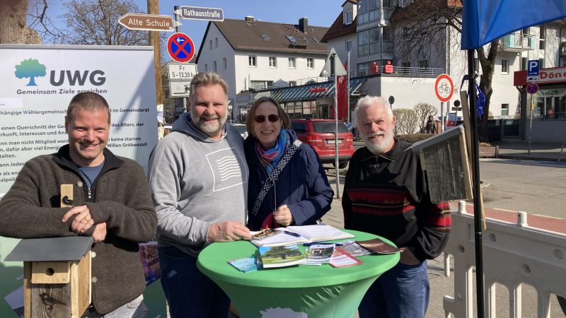 UWG auf dem Gröbenzeller Wochenmarkt