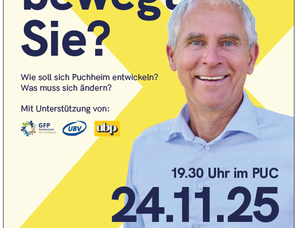 unabhängiger Bürgermeisterkandidat von Puchheim stellt sich vor- 24.11.25 um 19.30 im PUC